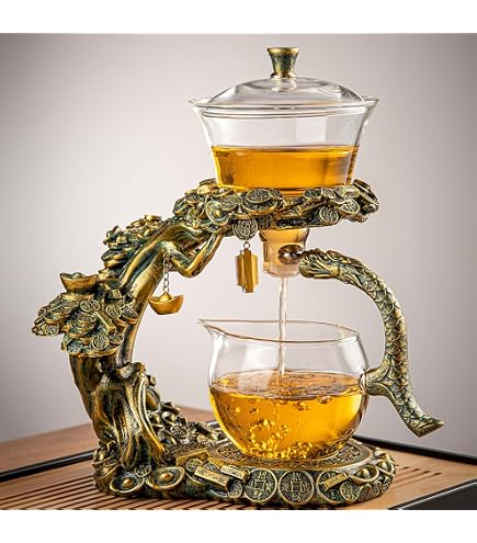 Théière Automatique Magnétique KALWEL - Infuseur Paresseux En Verre - Capacité Environ 500 Ml - Style Moderne - 10
