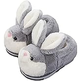 YILANLAN Women's Cute Bunny Animals Slippers Interesting Comfortable Furry Slippers Soft Plush Winter season Keep warm Home Slippers