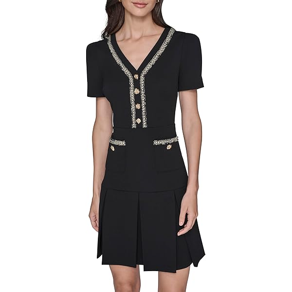 KARL LAGERFELD Paris Women's Dresses Dress, Black Soft White, 2 at Amazon Women's Clothing store KARL LAGERFELD Paris Women's Dresses Dress, Black Soft White, 2 at Amazon Women's Clothing store