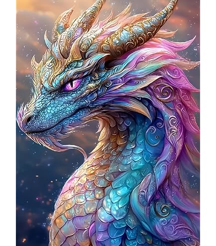 ドラゴンと月のダイヤモンドペインティング Amazon.com: Mrnsiet Dragon Diamond Painting Kits for Adults,5D DIY