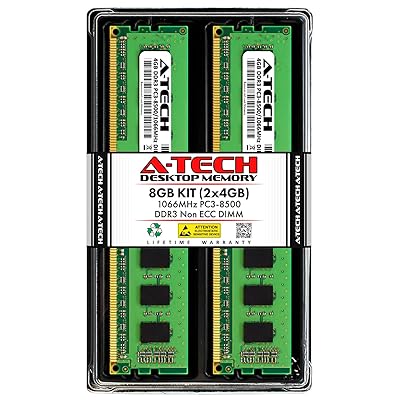 Buy A Tech 8gb 2 X 4gb Ddr3 1066mhz Pc3 8500 Desktop Ram Kit Non Ecc Unbuffered Dimm 1 5v 240 Pin Memory Upgrade Modules Online In Turkey B00c53cx3m