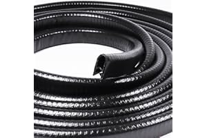 CAR ELEMENTS 25Feet Edge Trim Rubber U Channel Strip with Metal Car Door Edge Protector Fit Gap 3/64inchto 1/4inch, Automotive Door Seal Strip Trim Black,1/2inch X 3/8inch