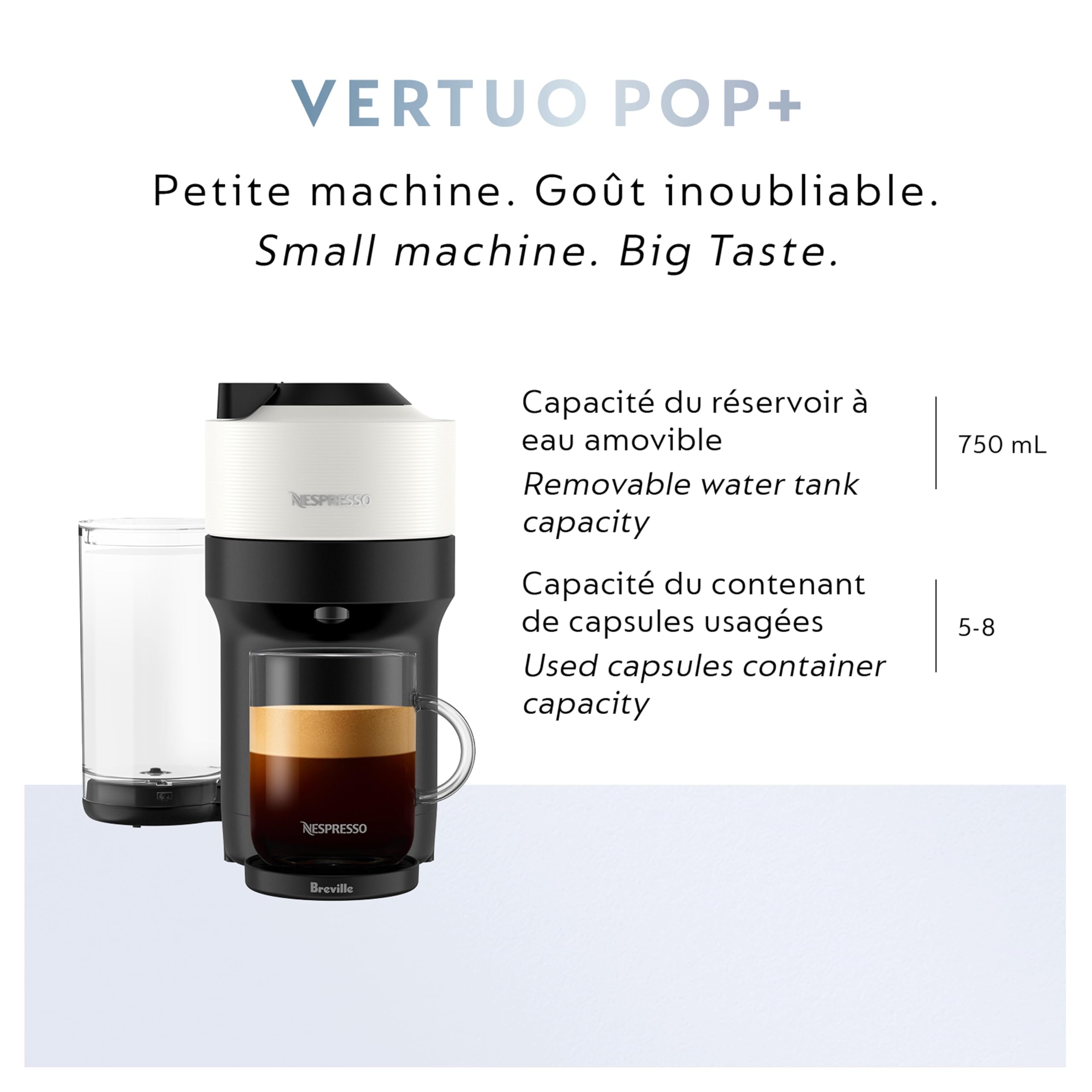 Nespresso Vertuo Pop+ Coffee and Espresso Maker by Breville, Coconut White