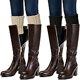 Yymobt 2 Pairs Winter Boot Cuffs Socks Short Boot Socks for Women Crochet Knitted Leg Warmers Boots Toppers Gifts