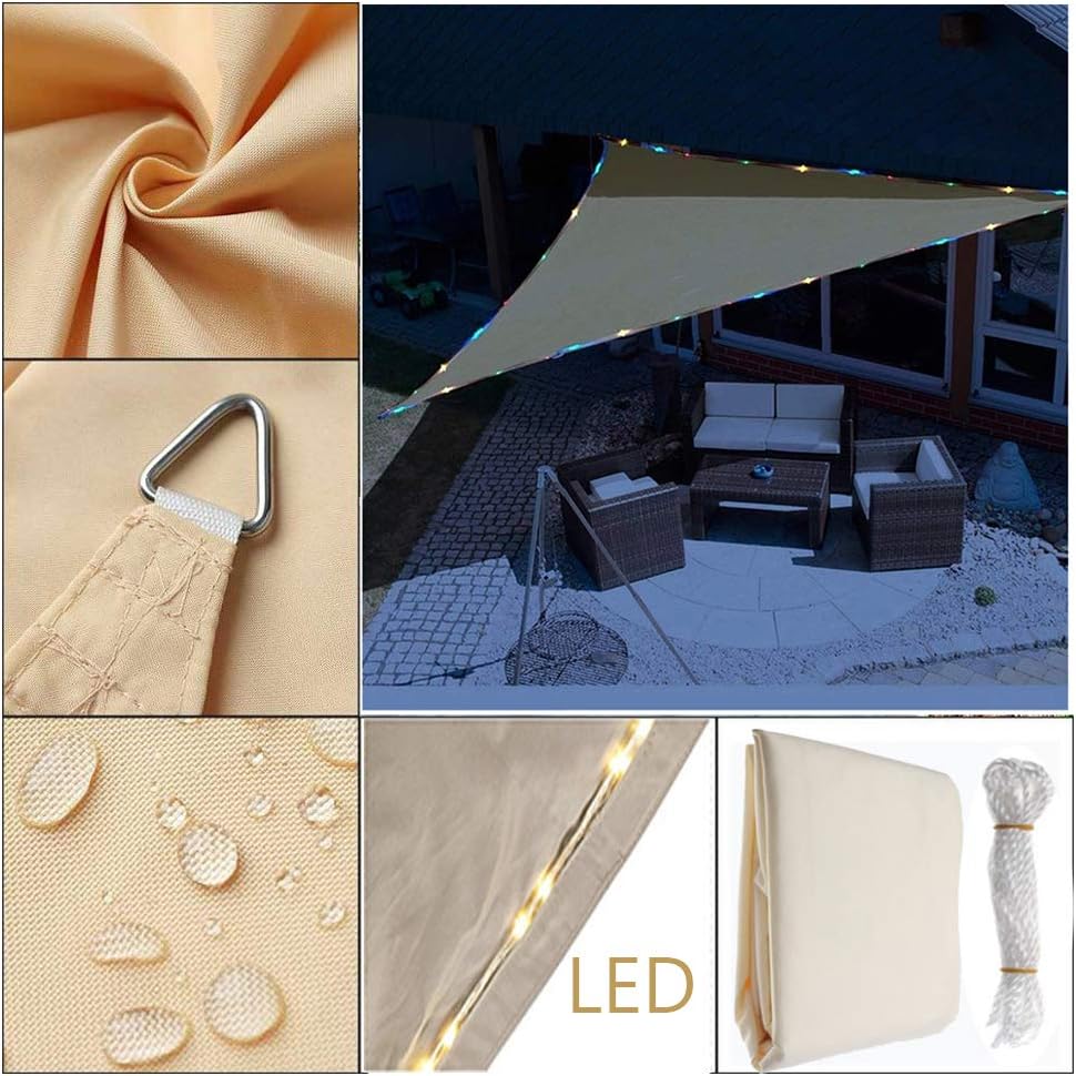 Sonennsegel mit led im angebot, produkt bei aldi-nord ab dienstag 02.06 CHUDAN Garten Sonnensegel Mit LED Beleuchtung Light, 95% UV Schutz