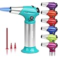 TBTEEK Butane Torch T901, Kitchen Torch Cooking Torch with Safety Lock & Adjustable Flame for Cooking, BBQ, Baking, Brulee, Creme, DIY Soldering(Butane Not Included), Aqua