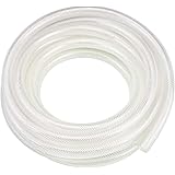 3/8" ID x 25 Ft High Pressure Braided Clear PVC Vinyl Tubing Flexible Vinyl Tube, Heavy Duty Reinforced Vinyl Hose Tubing, BP