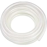 3/8" ID x 25 Ft High Pressure Braided Clear PVC Vinyl Tubing Flexible Vinyl Tube, Heavy Duty Reinforced Hose Tubing, BPA Free