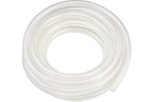 EASTRANS 3/8" ID x 10 Ft High Pressure Braided Clear PVC Vinyl Tubing Flexible Vinyl Tube, Heavy Duty Reinforced Hose Tubing, BPA Free and Non Toxic