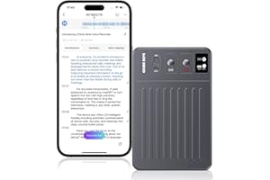 CLICOBYTE AI Voice Recorder, Audio Recorder, No Fee for Transcribe & Summarize Empowered by ChatGPT, APP and WEB Sync, Support 107 Languages, 64GB Memory, Voice Activated Recorder for Lectures/Meeting/Call-Grey