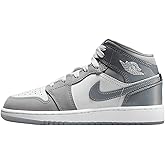 Air Jordan Kids' 1 Mid SE White Cool Grey (GS) by Air Jordan
