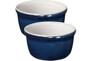 Emile Henry Made in France HR Modern Classics 2 Set Ramekin, Blue