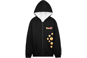 Dragon Ball Z Hoodie for Boys Teens, 9-16 Years, Fleece Sweatshirt Sherpa Hooded Jacket Zip Up Hoodie, Anime Gifts for Boys