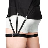 Kedofe Mens Shirt Stays Upgrade Adjustable Elastic Garter Military Shirts Holder with Non-slip Locking Clamps