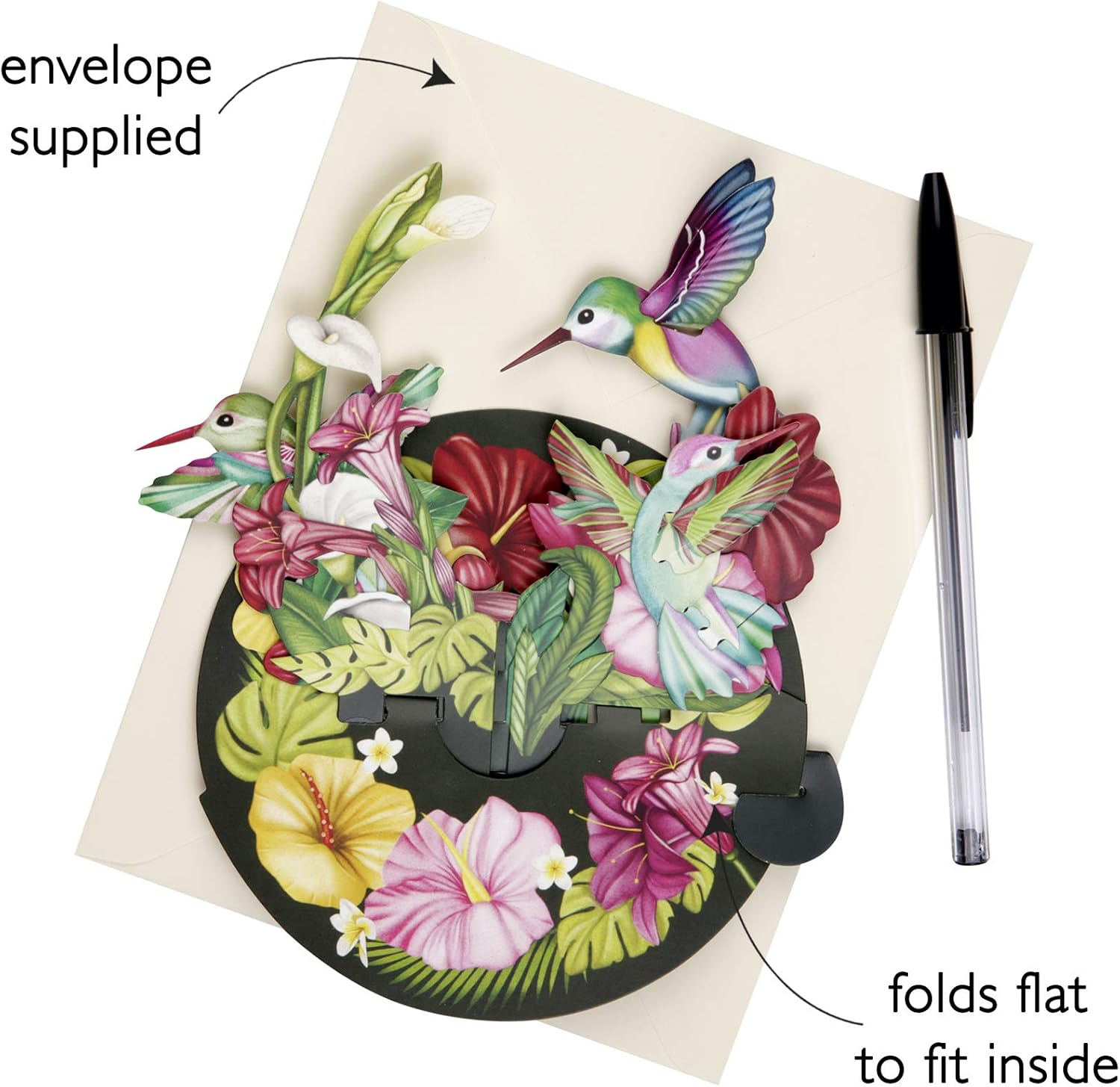 SANTORO Pirouette, 3D Pop Up Greeting Card - Hummingbirds - for Her Him, Mum, Wife, Sister, Daughter, Birthday, Bird Lovers - Image 4