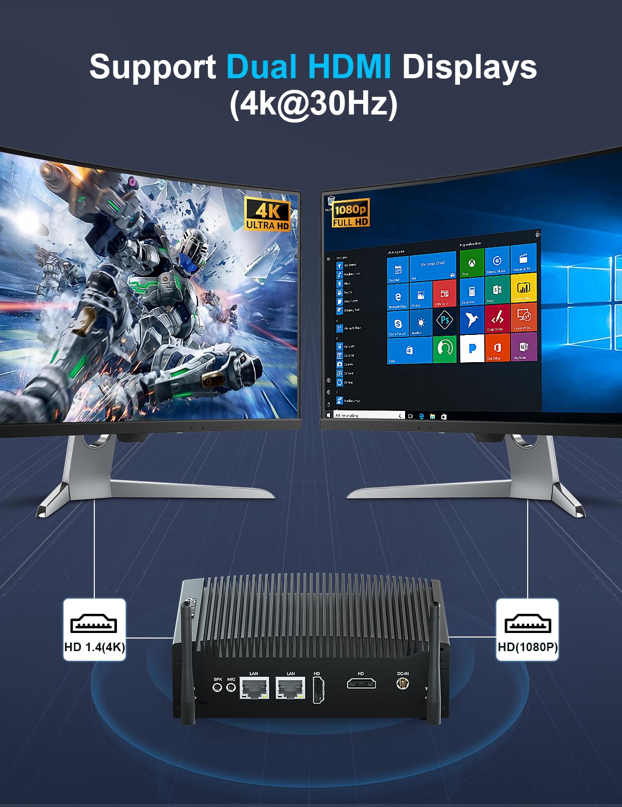 Byte Brand Power Computer Mua Baieyu Industrial Fanless Computer Core i5-8260U, Fanless Mini PC ...