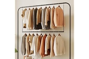BaiNong Closet Rods for Hanging Clothes 36'' Black Stepless height adjustment Heavy Duty Closet Rod for Optimize closet storage and organizing space