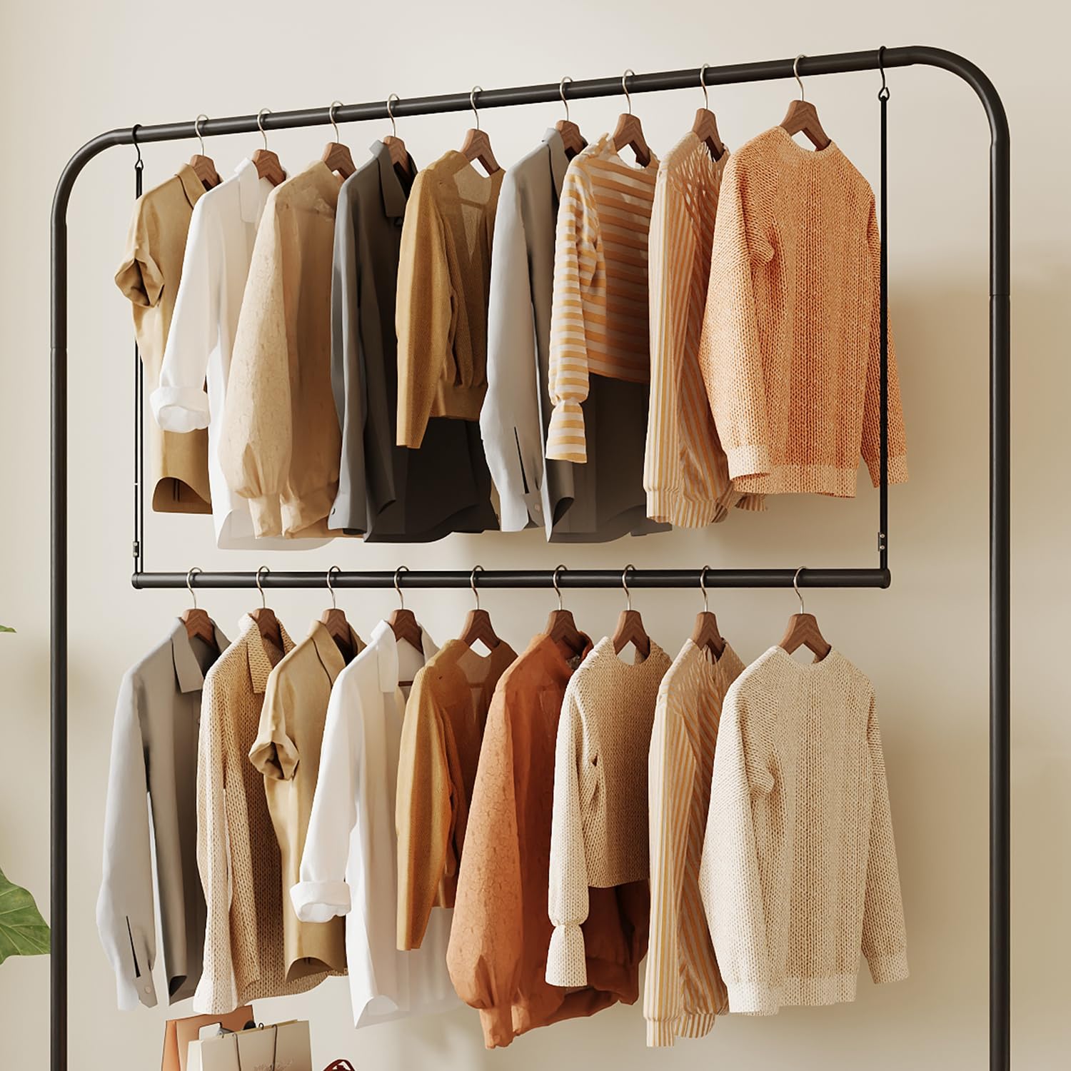 Photo 1 of BaiNong Hanging Closet Rod Clothes 40'' Black Closet Extender Hanging Rod Stepless Height Adjustment Heavy Duty