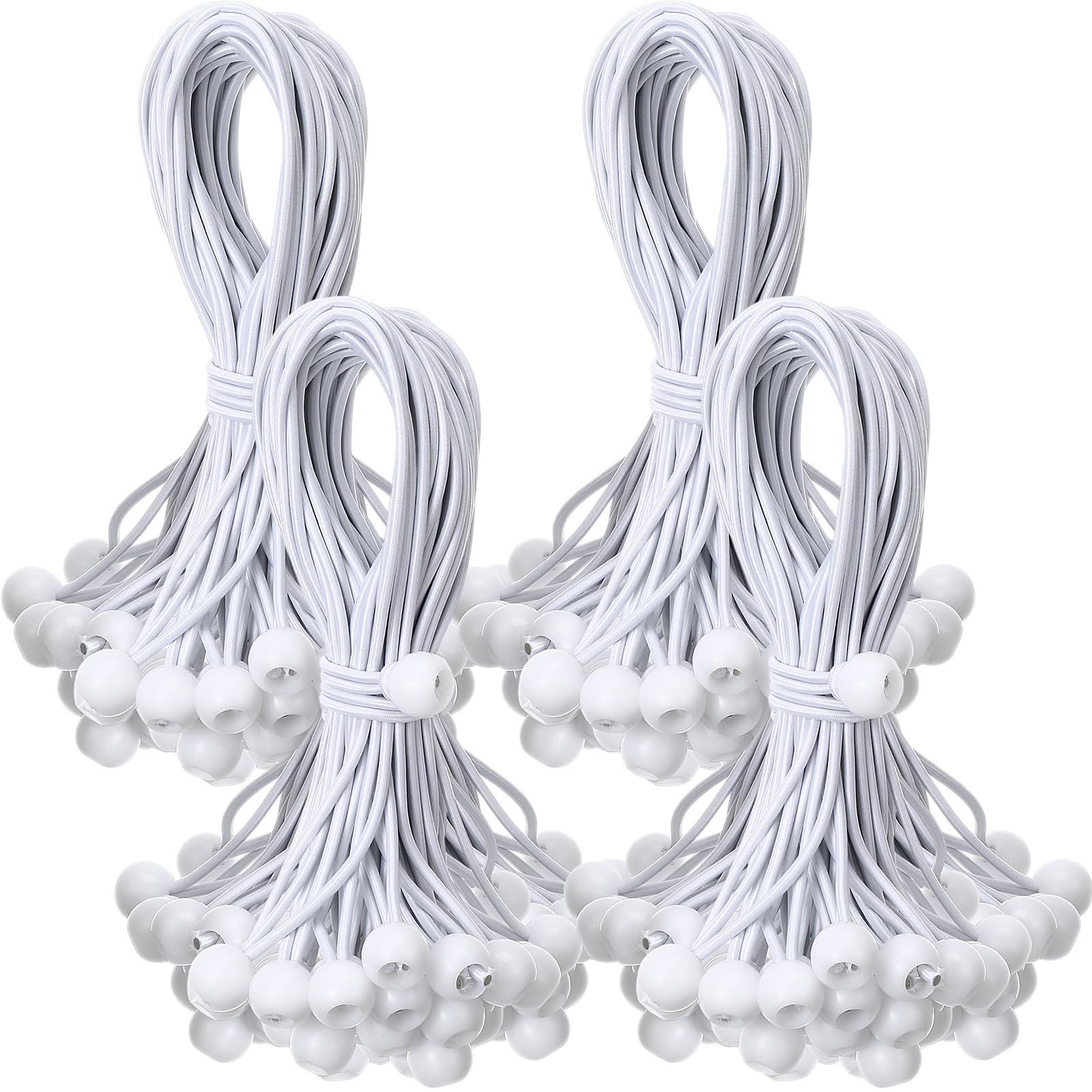 Photo 1 of Wowangce 100 Pcs Ball Bungee Cords 9 Inch Bulk Bungee Balls Heavy Duty Outdoor Indoor for Shelter Camping Canopy Cargo Tents Poles (White)