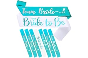NAUXIUDSJS Bride to Be Sash, Bachelorette Party Supplies Engagement Party Favors, Bridal Shower Sashes Bachelor Decorations Just Married Gift Engaged Decor Accessories,Teal Blue