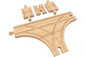 Wooden Train Tracks Adapters T Track Male Male and Female Female Connectors Switch Tracks Accessories Compatible with Thomas and Friend Brio 4 Pieces by ORBRIUM