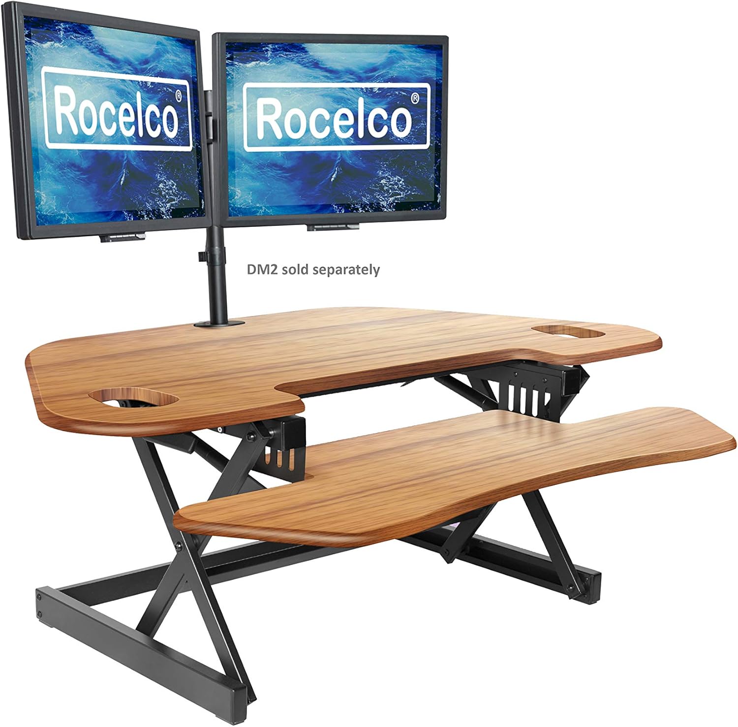 Rocelco 46" Large Height Adjustable Corner Standing Desk Converter