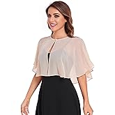 Pukguro Capelets for Women Soft Chiffon Shawls Wraps Shurg for Evening Wedding Capes Bolero Cover Up