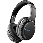 AMORNO Bluetooth Headphones Over Ear, 68 Hours Playtime Wireless Headphones with Mic, Foldable Adjustable Lightweight HiFi Stereo Headset for Cellphone/PC/Work/Travel/Home/Office (Black)