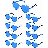 ZHANGBY 9 Pairs Heart Glasses Heart Shaped Frameless Sunglasses Trendy Transparent Color Party Sunglasses