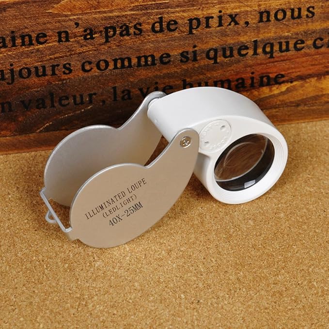 EgoEra® Mini Schmuck 40x Lupe Tasche Vergrößerungsglas Juwelierlupe Lupe für Inspektion Diamant Briefmarken Münzen