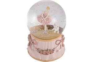 Ballerina Snow Globe for Mother's Day and Birthday, Rotating and Mechanical Real Glass Snowglobe Gift for Adult Women, Wife, 