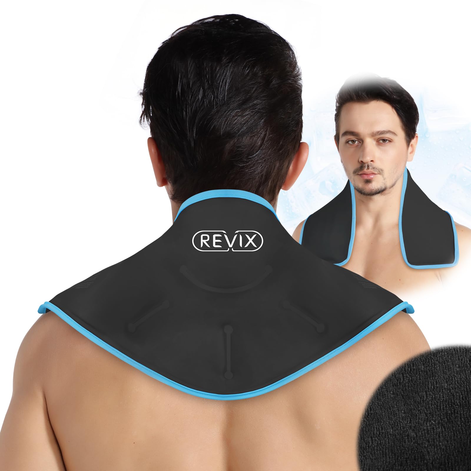Photo 1 of REVIX Neck Ice Wrap Ice Pack for Neck and Shoulders, Therapy for Promoting Flexibility and Mobility, Hot Cold Gel Packs Reusable for Post-Workout, Black