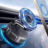 BPOASE Vacuum Car Phone Holder for MagSafe, [96+LBS Suction+3000gf Strong Magnetic] 360°Adjustable Nano Gel Suction Cup Phone Mount for Car/Gym/Mirror Compatible with iPhone 17 Pro Max/16/15/14/13/12