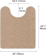 Non Slip Toilet Mat 50x60cm U Shape Beige Ultra Soft Thick Microfiber view 7