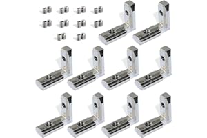 Boeray 10pcs 3030 L-Shape Interior Inside Corner Joint Bracket for Aluminum Extrusion Profile 30x30 Series T Slot 8mm with Screws Pack