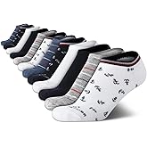 Tommy Hilfiger Womens No Show Socks -12 Pack Cotton Blend Lightweight Athletic Performance Cushioned Running Socks for Women