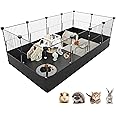 Tresbro Guinea Pig Cage with Waterproof PVC Bottom Liner & One-Hand Release Hook, Triple Fixing C&C Cage for Guinea Pigs, Bunny, Rabbit, Hedgehog, Small Animal Indoor Playpen 48''L x 24''W x 16''H