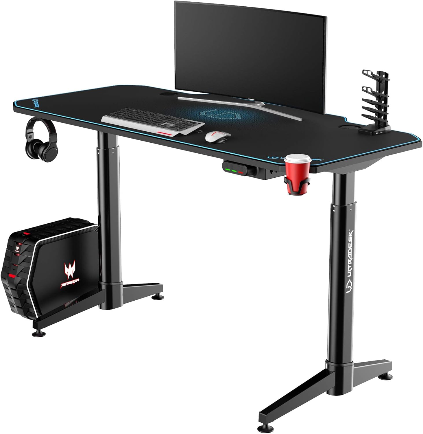Ultradesk Level Blue, Computer Desk With Electric Height Adjustment