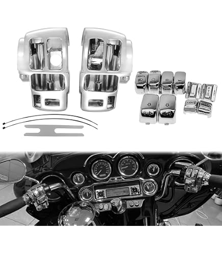 Motorcycle Hand Controls Switch Housing Button Caps For Harley Touring Models 1996-2013 (Black, 10-Piece Set) - View #5