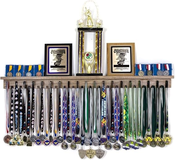 4ft Award Medal Display Rack and Trophy Shelf, Display Cases Amazon