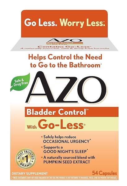 AZO BLADDER CONTROL WITH GO-LESS DAILY SUPPLEMENT | HELPS REDUCE OCCASIONAL URGENCY* | HELPS REDUCE OCCASIONAL LEAKAGE DUE TO LAUGHING, SNEEZING AND EXERCISE††† | 54 CAPSULES
