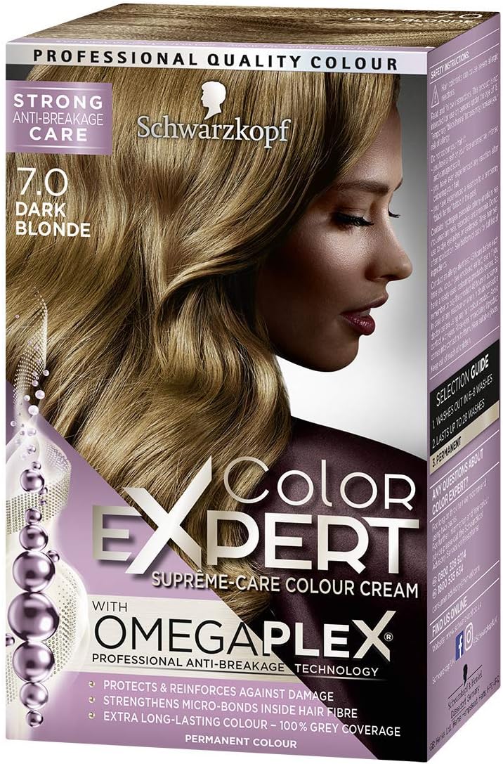 Schwarzkopf Color Expert Omegaplex Hair Dye, 7-0 Dark Blonde