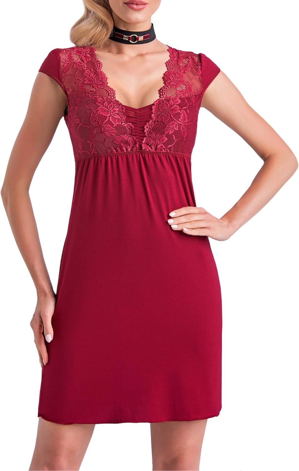 r-dessous sexy Damen Nachtkleid Sleepshirt Viskose Nachtwäsche ...