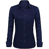 J.VER Womens Dress Shirts Long Sleeve Button Down Shirt Wrinkle-Free Business Casual Blouse Office Work Tops