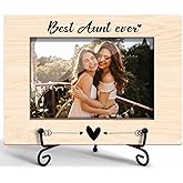 ZSHFMY Aunt Picture Frame, Aunt Gifts from Niece Birthday Gifts for Auntie Women, Wooden Photo Frame with Stand, 4"x6" Picture Frame for Tabletop Display, Home Office Bedroom Decor Shelf Display/XK19