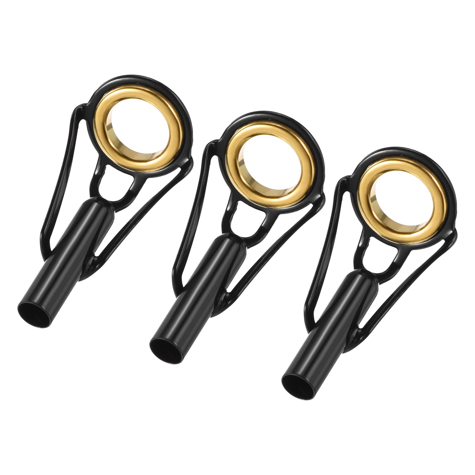 M METERXITY 3 Pack Fishing Rod Tips Repair Kit - Stainless Steel Ring Guide Replacement, Corrosion-Resistant, Apply to Fishing Rod (3.6mm Tube Dia, Black)