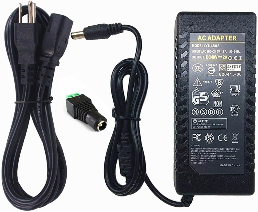 Qidify 48V 2A 96W LED Power Supply Transformer Power Adapter 110V-230V, LED Adapter Driver Transformer for LED SMD RGB