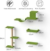 FUKUMARU Cat Wall Furniture Set 4 in 1 Green 16 Inch Drywall Compatible view 3