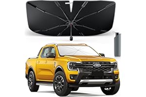 Weektic Car Windshield Sun Shade,[Upgraded UPF50+ Crystal Nano Reflector] Protect Car from Sun Ray Damage,Umbrella Sun Shade for Car SUV Truck Keep Car Cool & Comfy(64"x34")