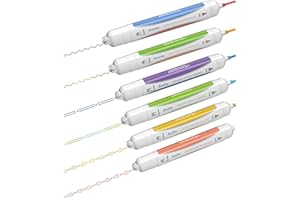 AECHY 6PCS Dual Color Highlighter Pens - 1 Stroke 2 Colors! Dual Tip Pens with 3 Curve Shapes & 6 Vibrant Colors for Note Taking, Underlining, Journaling, No Bleed Acid-Free Ink, for School,Office,Art